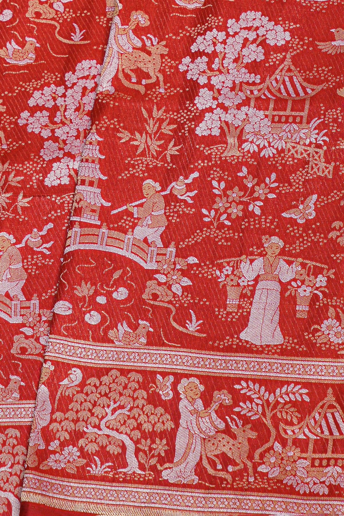 Banarasi Silk Red Saree