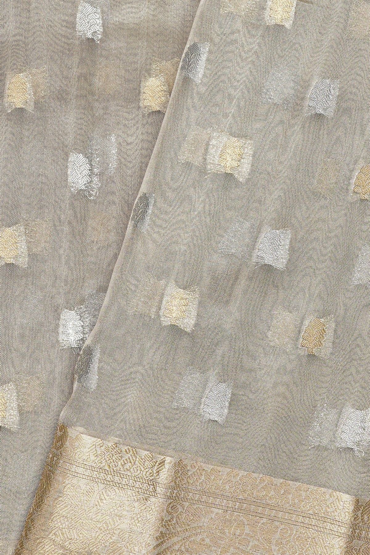 Designer Organza Grey Saree