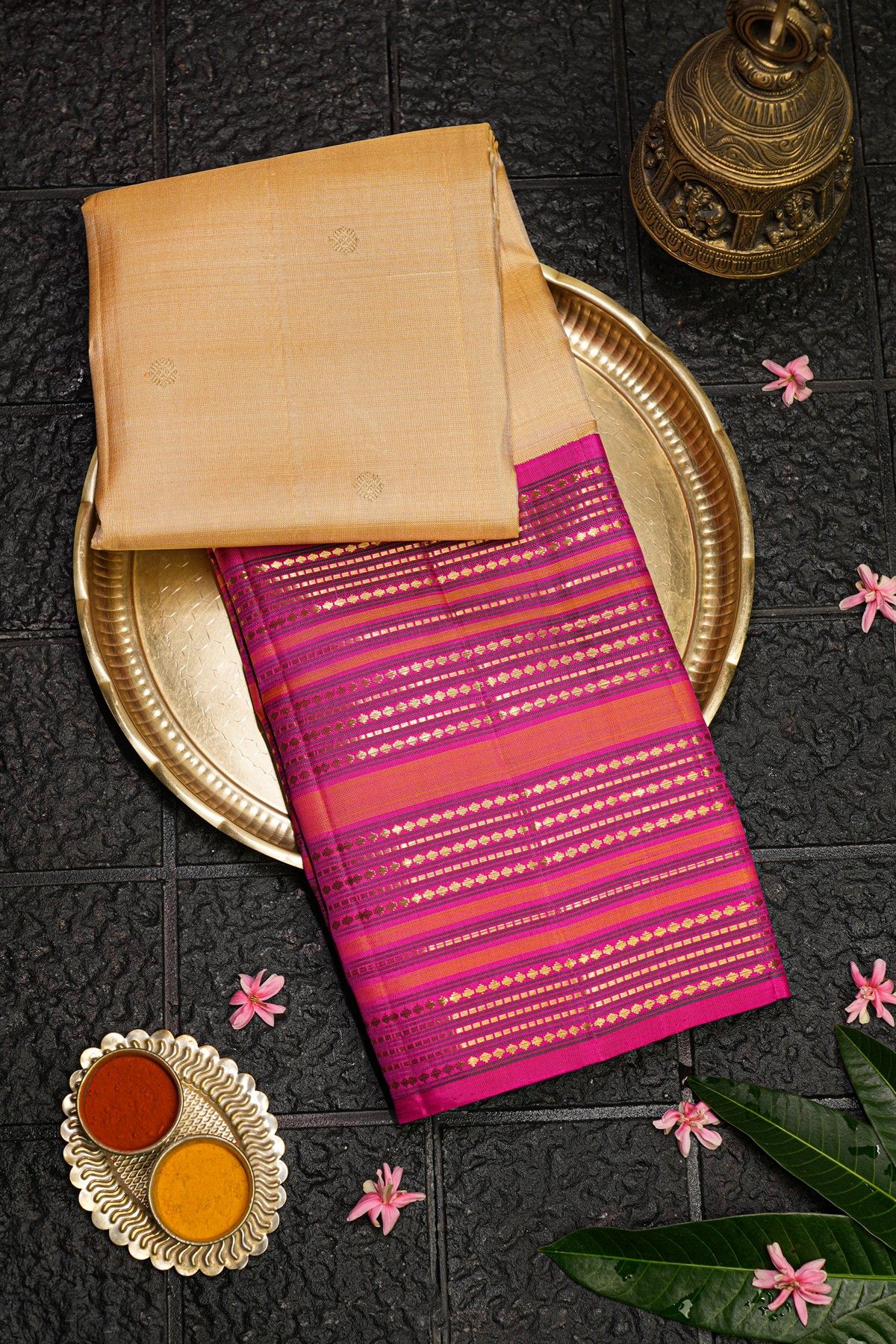 Kancheepuram Silk Cream Saree