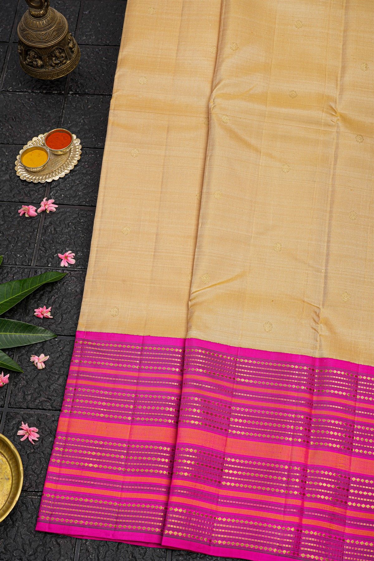 Kancheepuram Silk Cream Saree