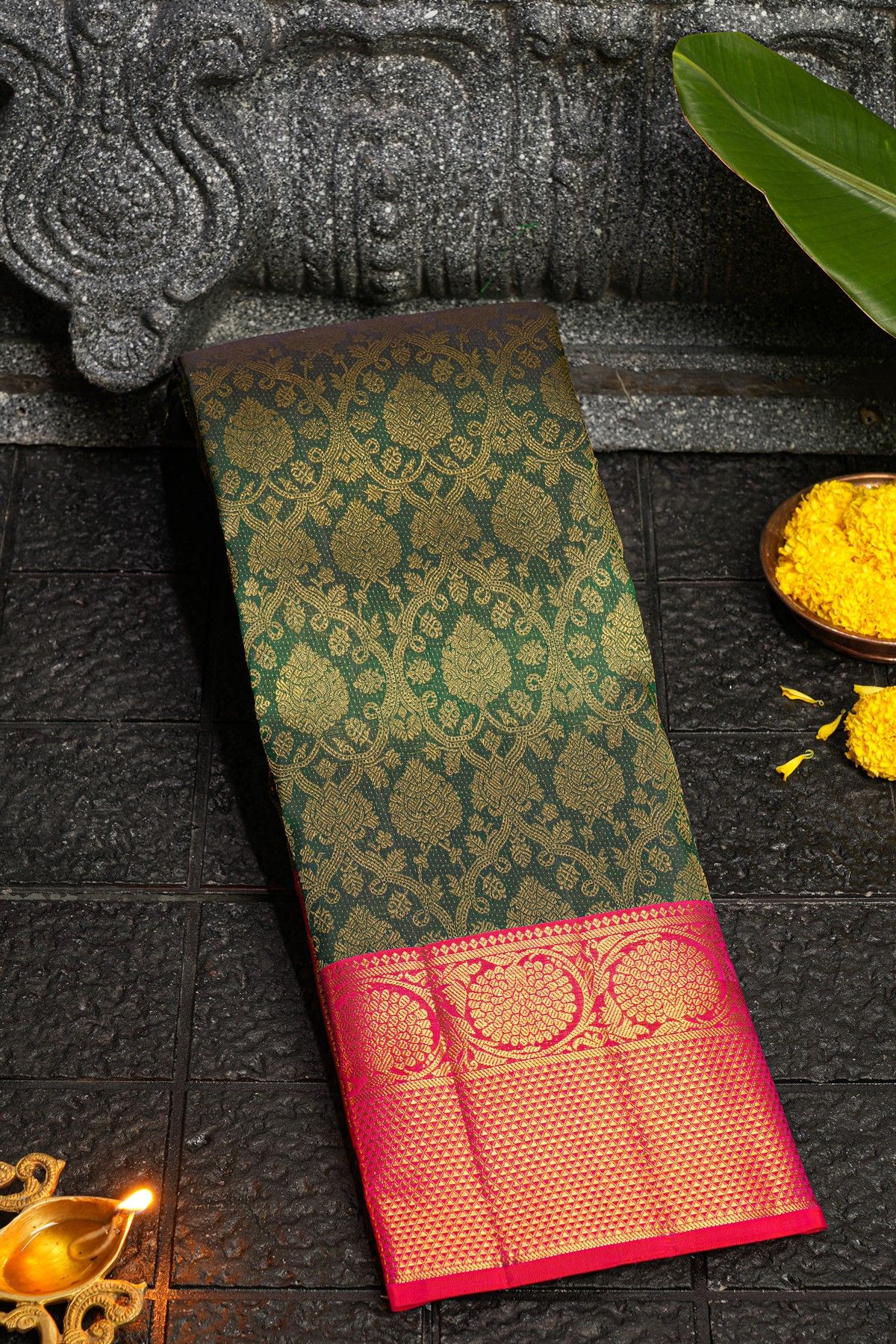 Kancheepuram Silk Green Saree