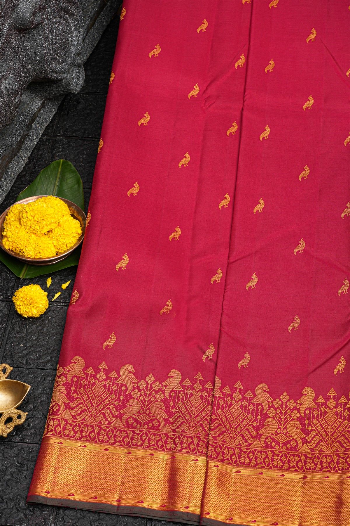 Kancheepuram Silk Red Saree