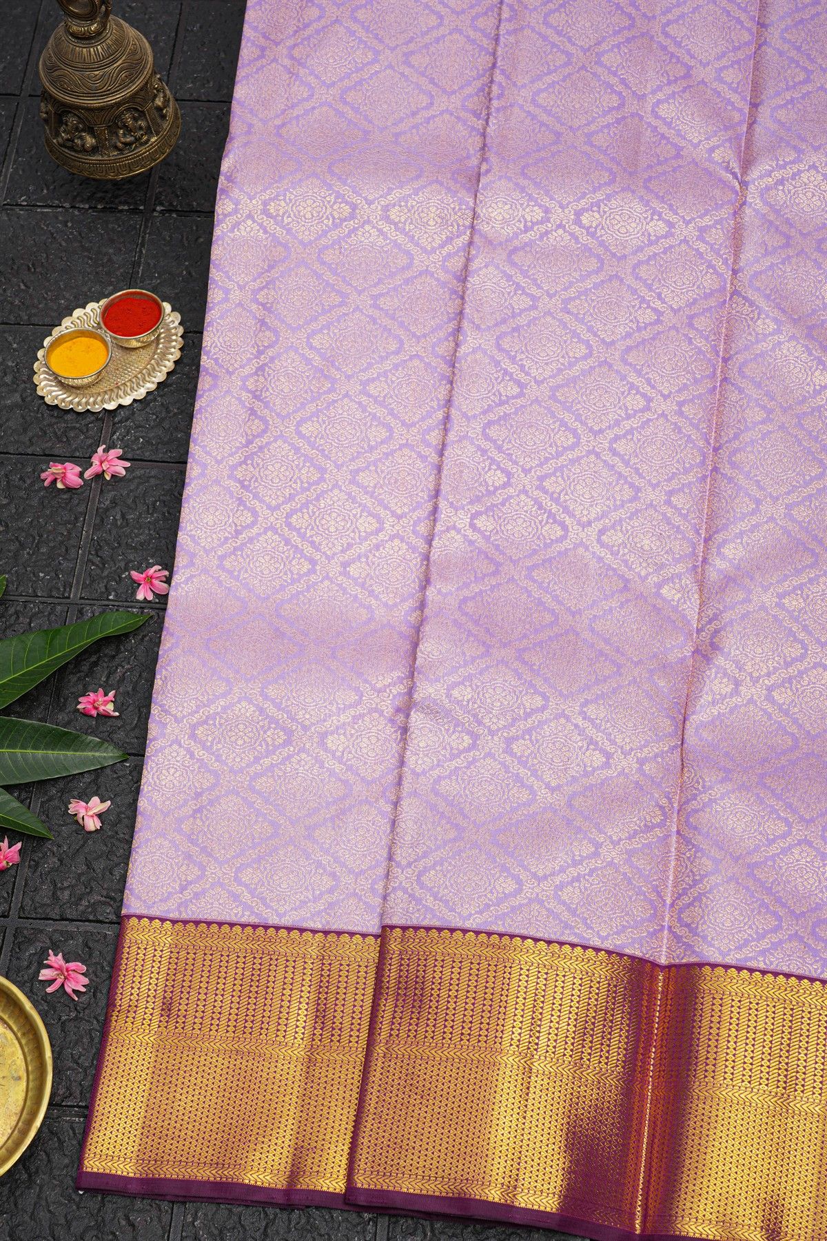 Kancheepuram Silk Lilac Saree
