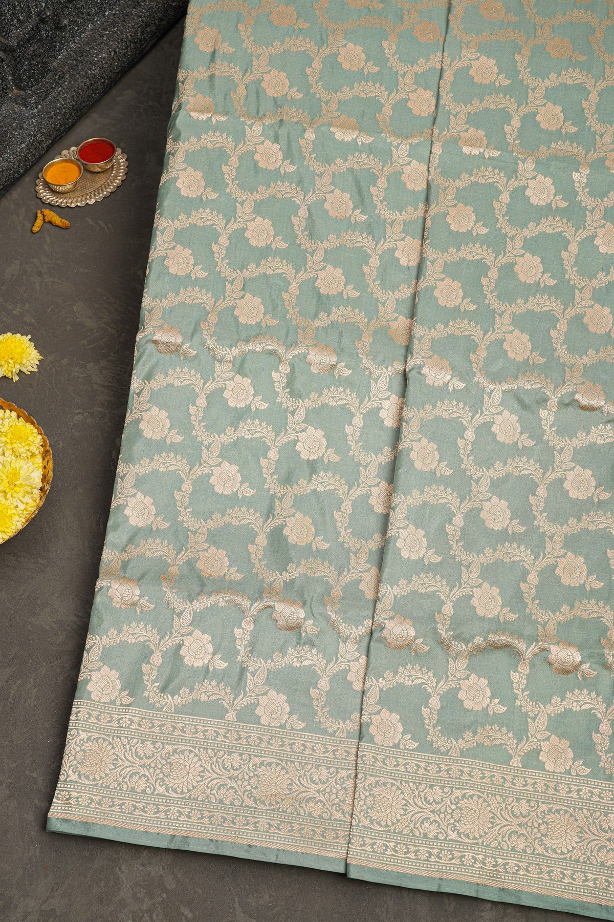 Banarasi Silk Light Grey Saree