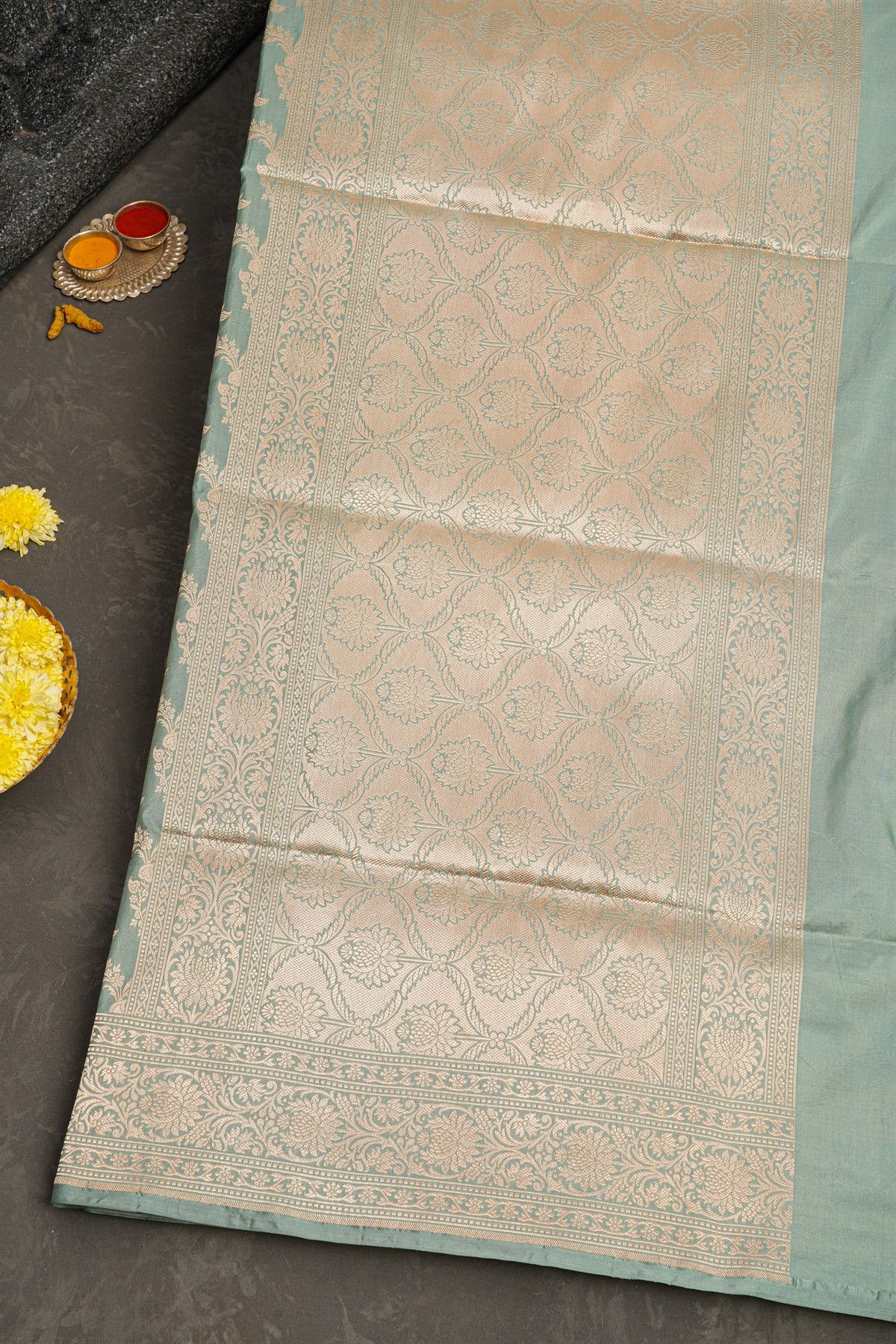 Banarasi Silk Light Grey Saree