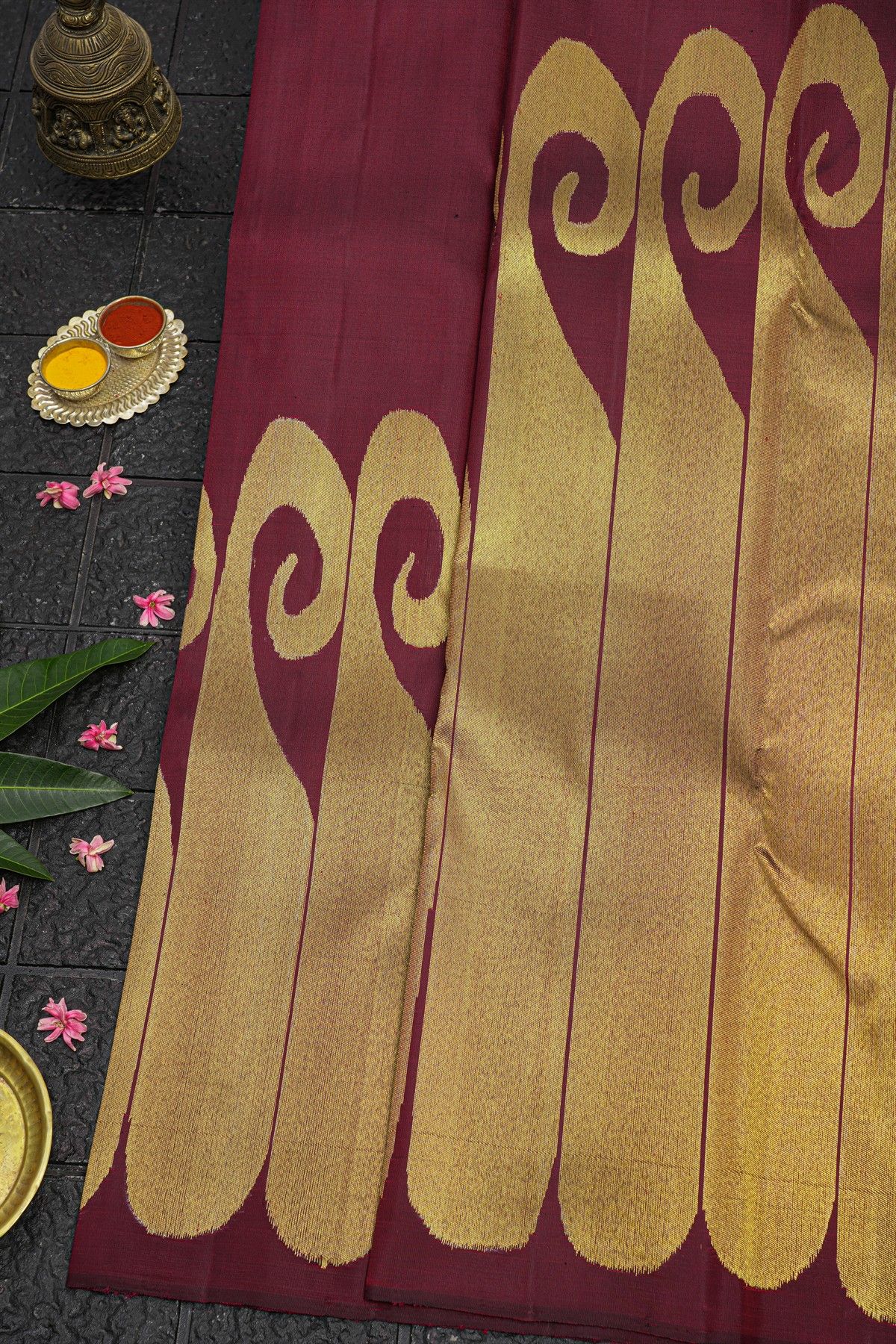 Kancheepuram Silk Wine Saree