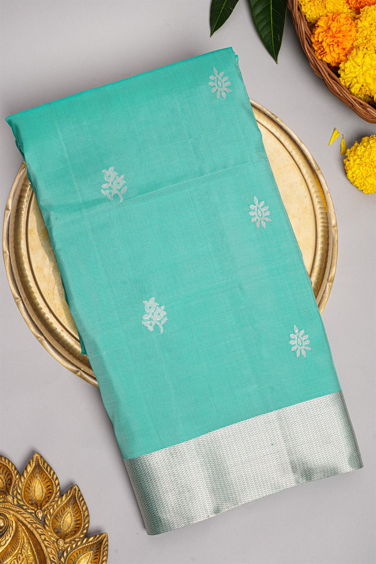 Coimbatore Soft Silk Sky Blue Saree