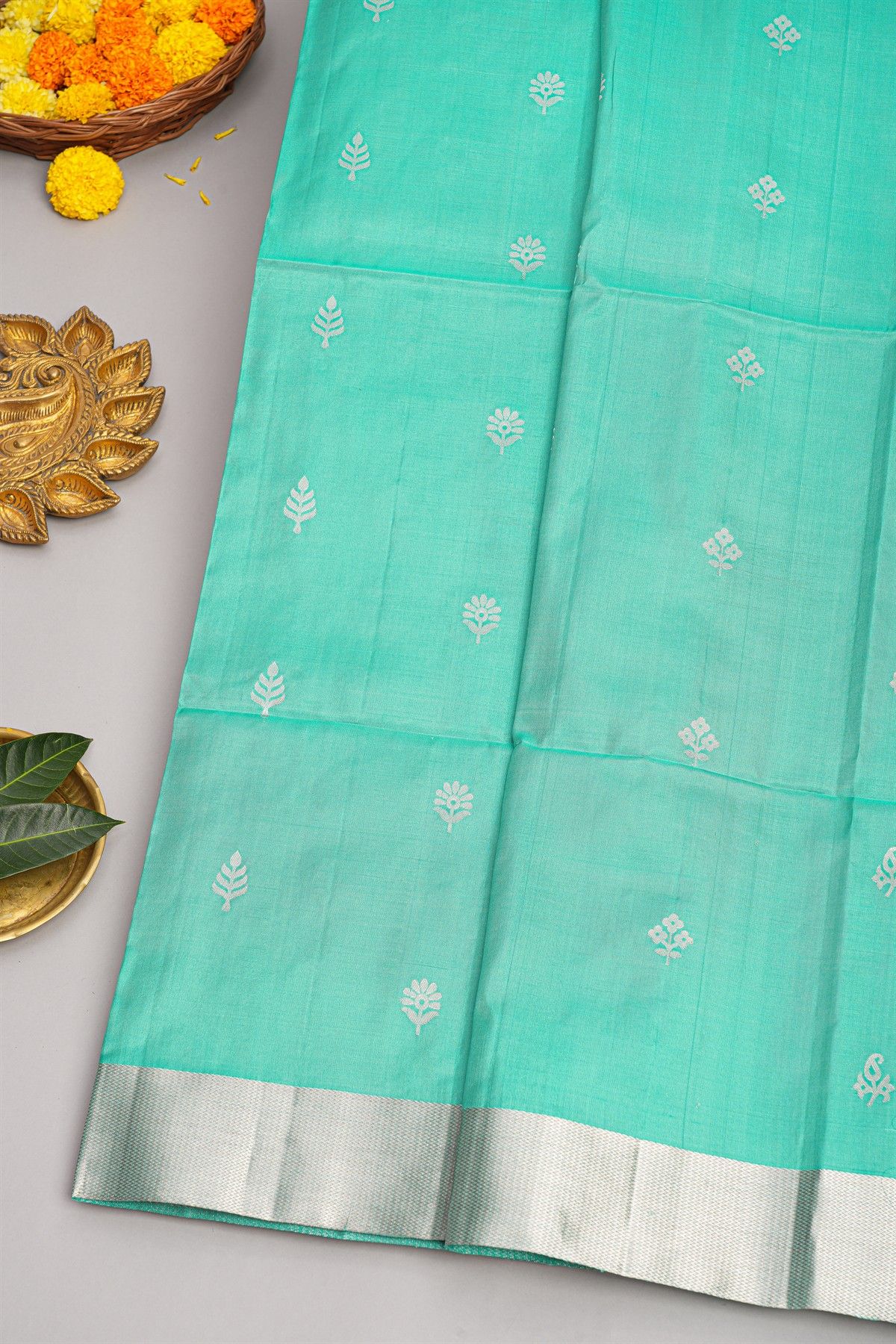 Coimbatore Soft Silk Sky Blue Saree