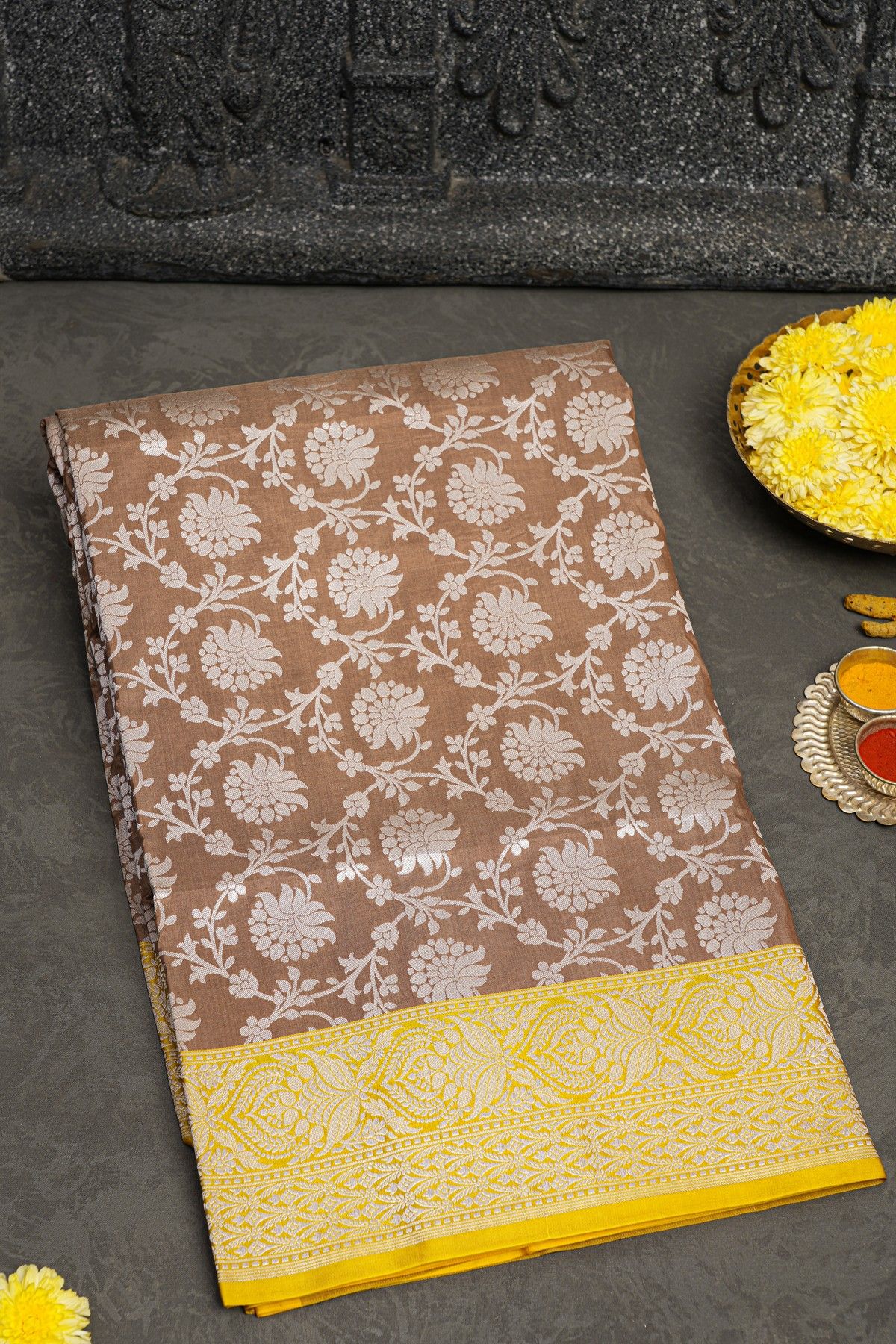 Banarasi Silk Brown Saree