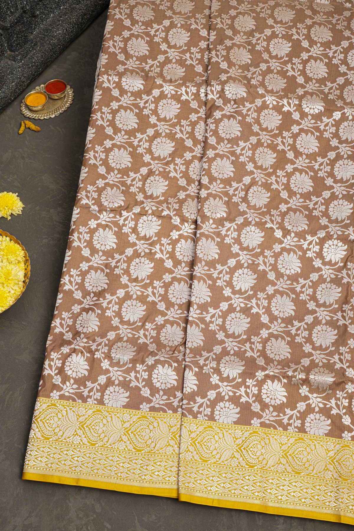 Banarasi Silk Brown Saree