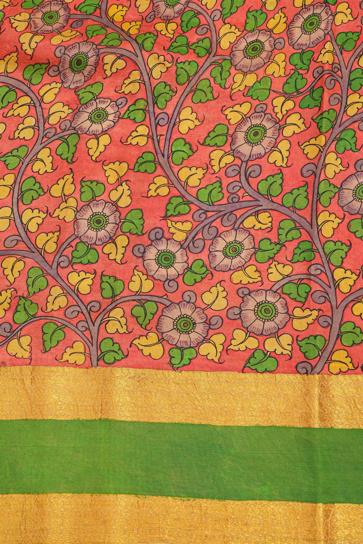 Kancheepuram Silk Yellow Saree