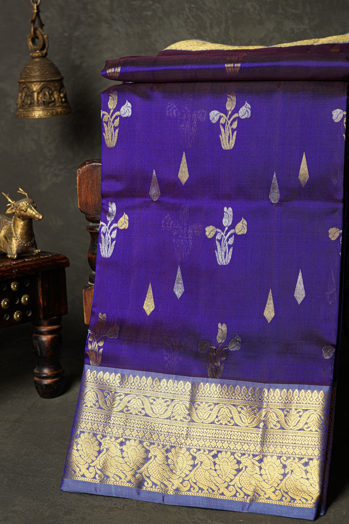 Venkatagiri Silk Violet Saree