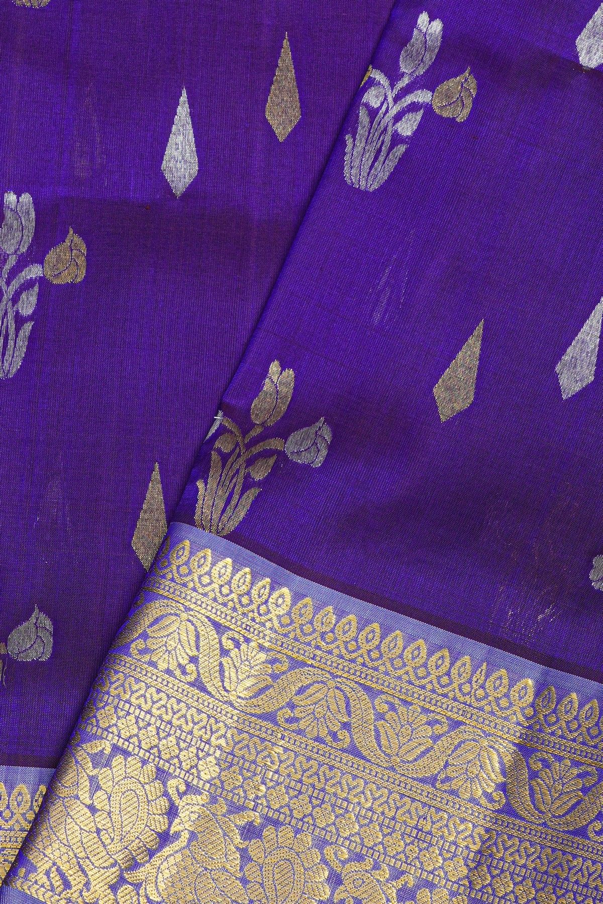 Venkatagiri Silk Violet Saree