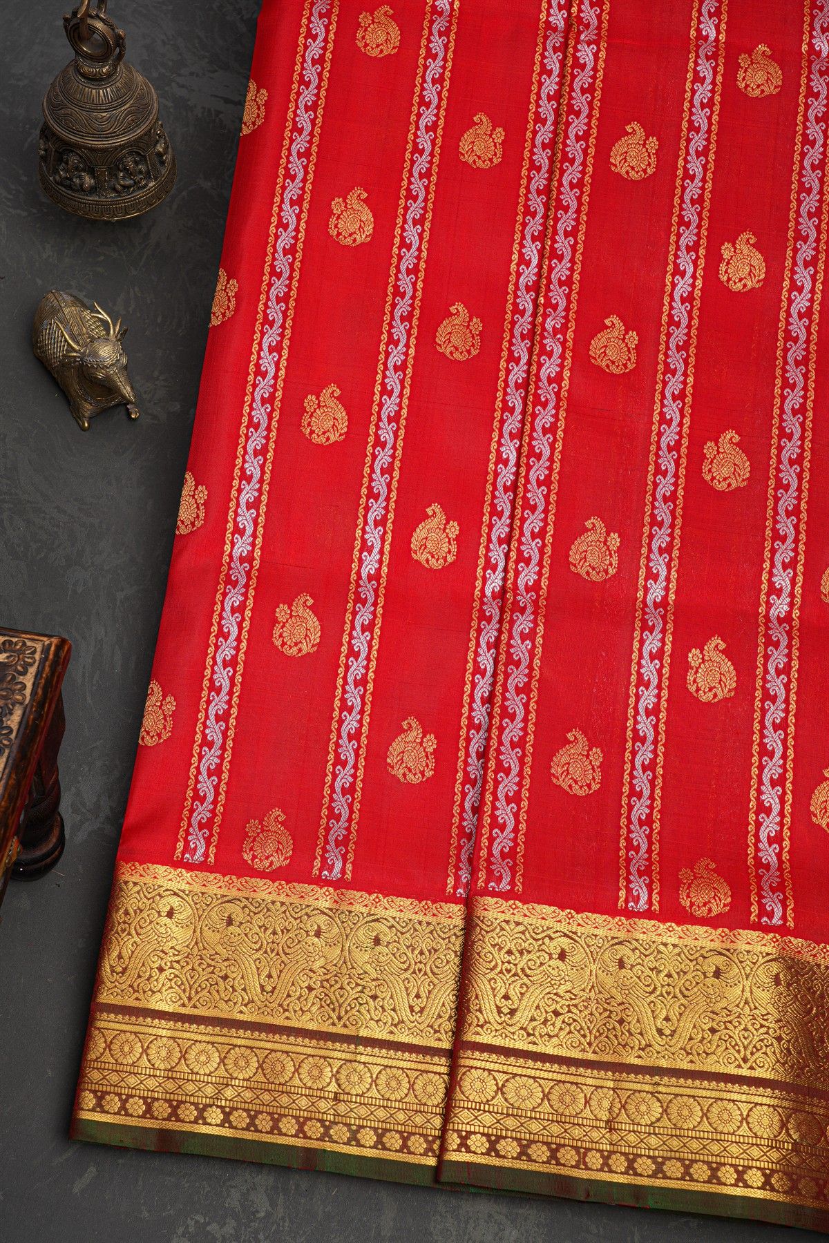 Venkatagiri Silk Red Saree
