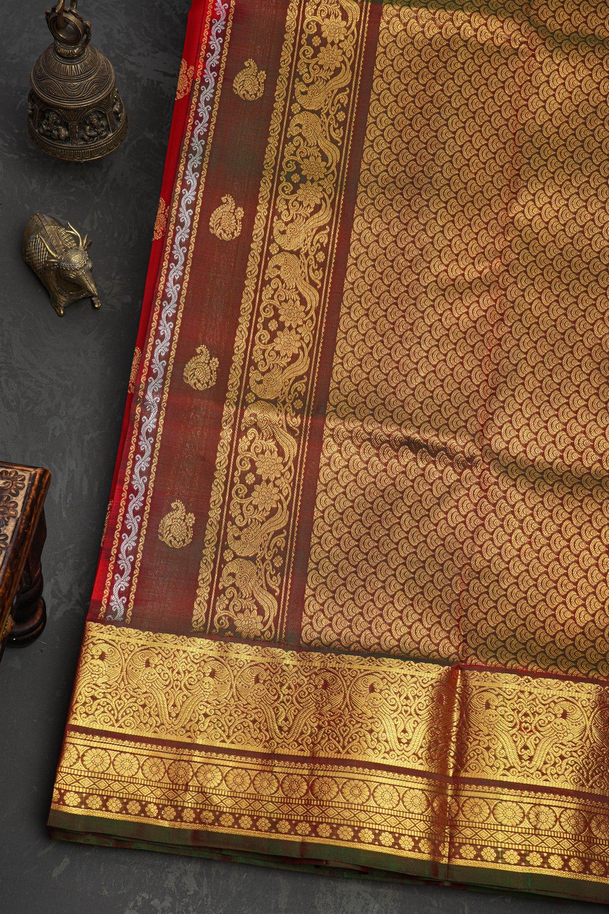 Venkatagiri Silk Red Saree