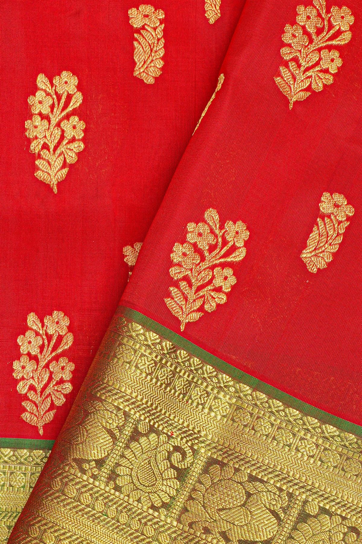 Venkatagiri Silk Red Saree