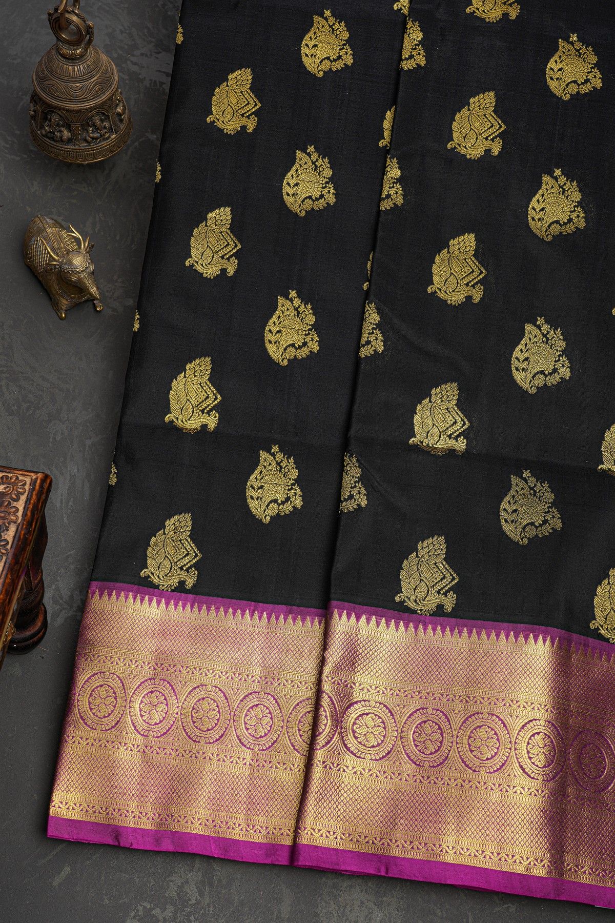 Venkatagiri Silk Black Saree