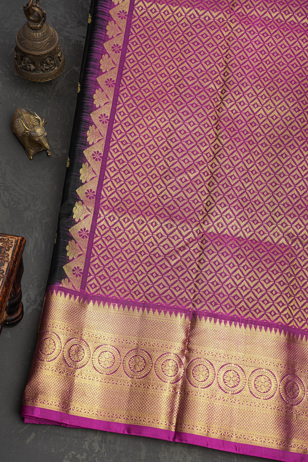 Venkatagiri Silk Black Saree