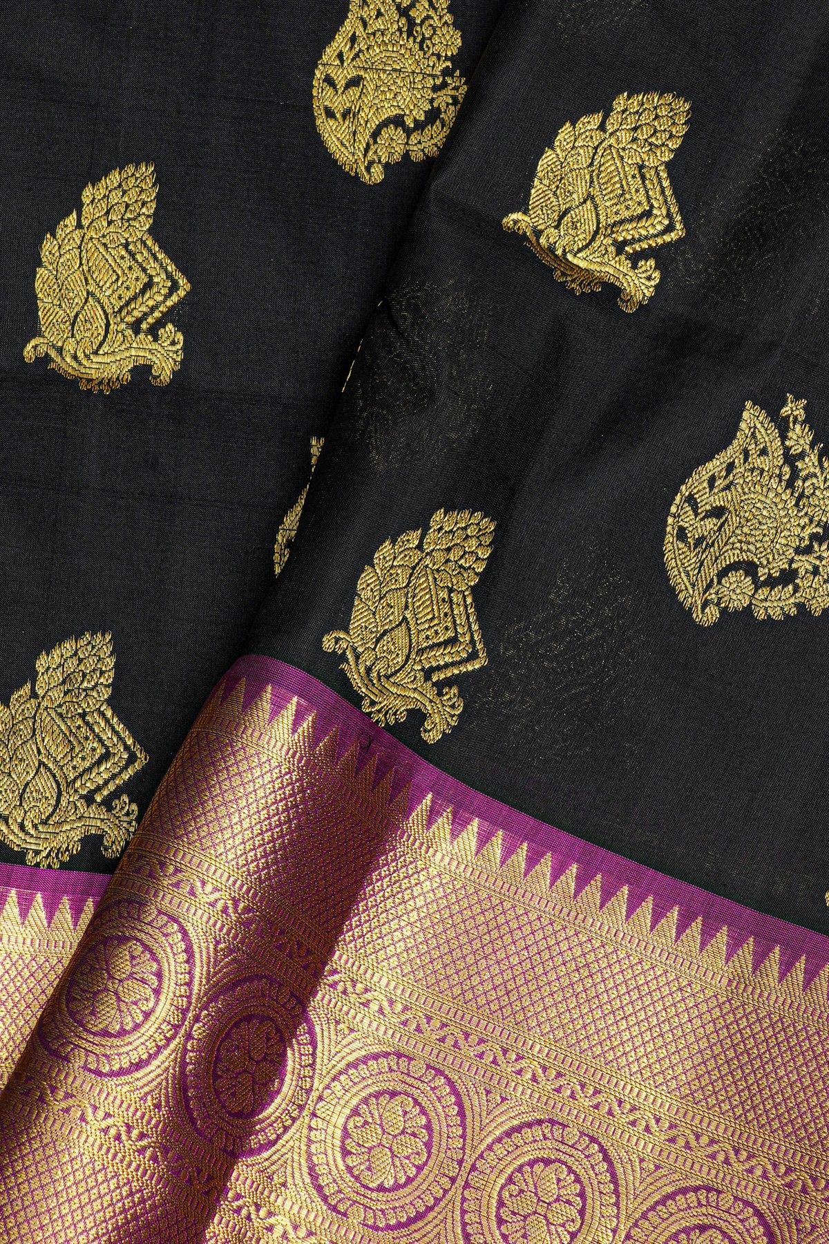 Venkatagiri Silk Black Saree