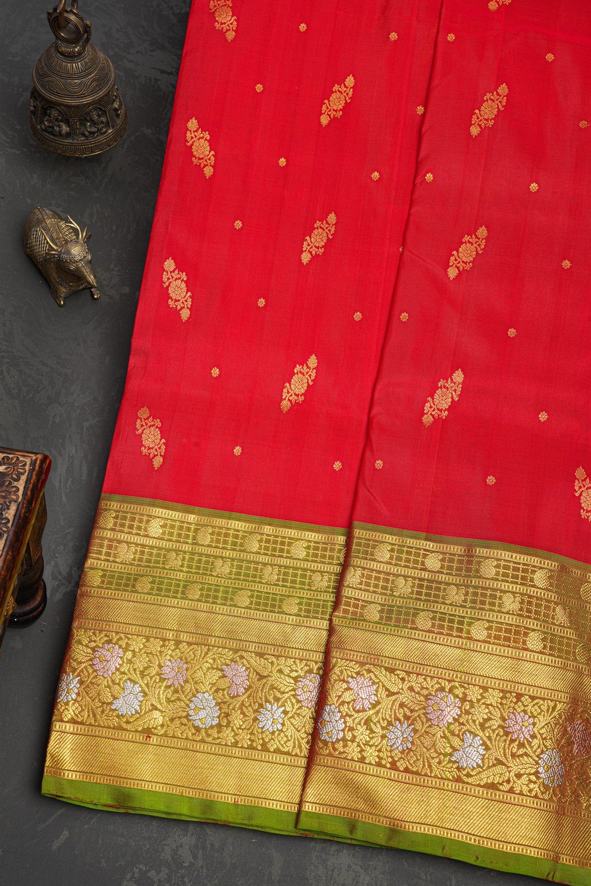 Venkatagiri Silk Red Saree
