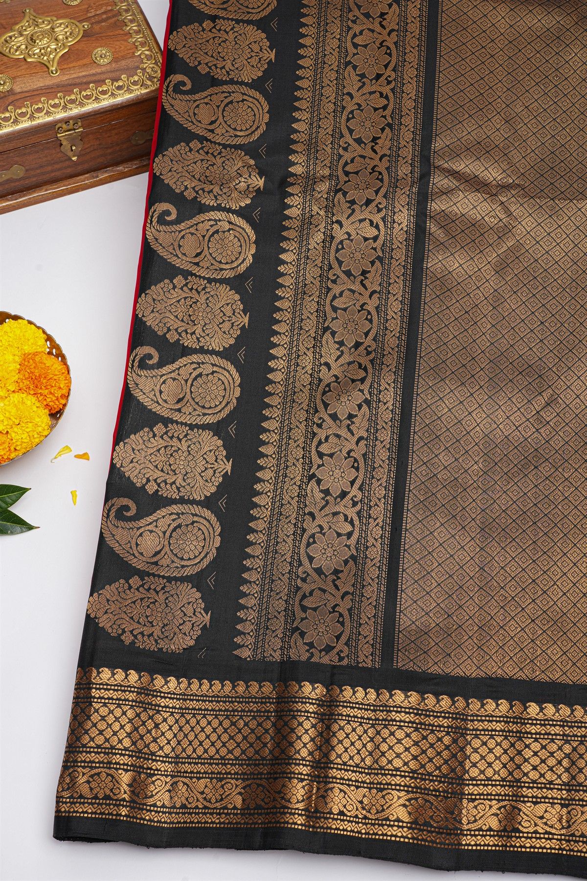 Gadwal Silk Red Saree