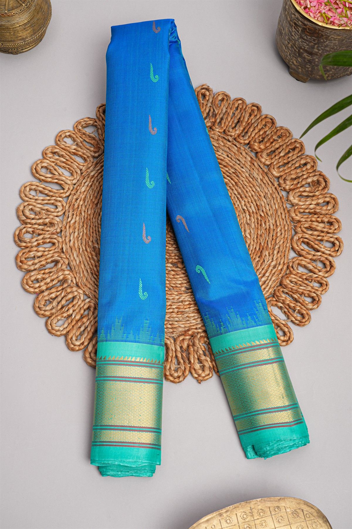 Gadwal Silk Blue Saree
