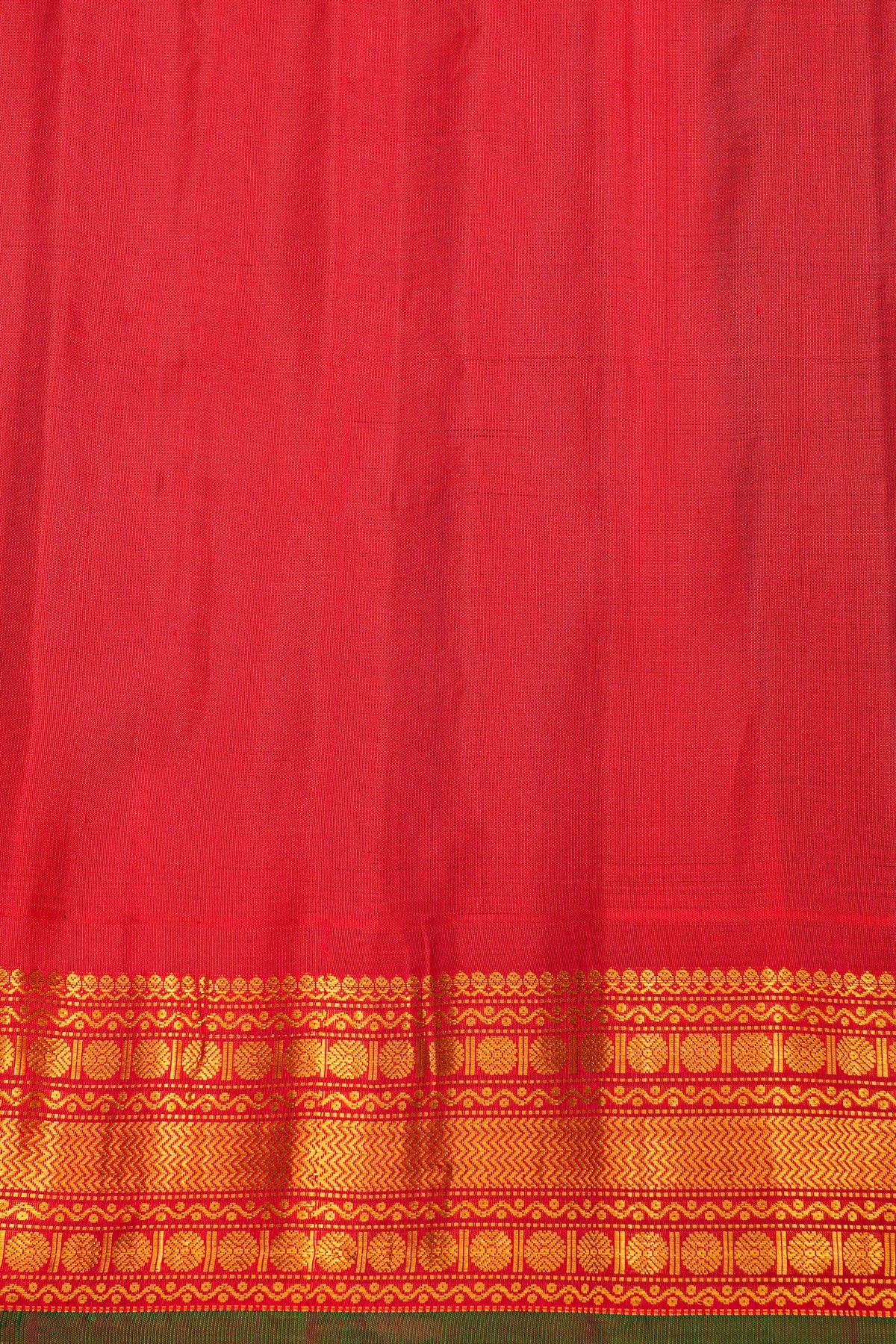 Gadwal Silk Bottle Green Saree