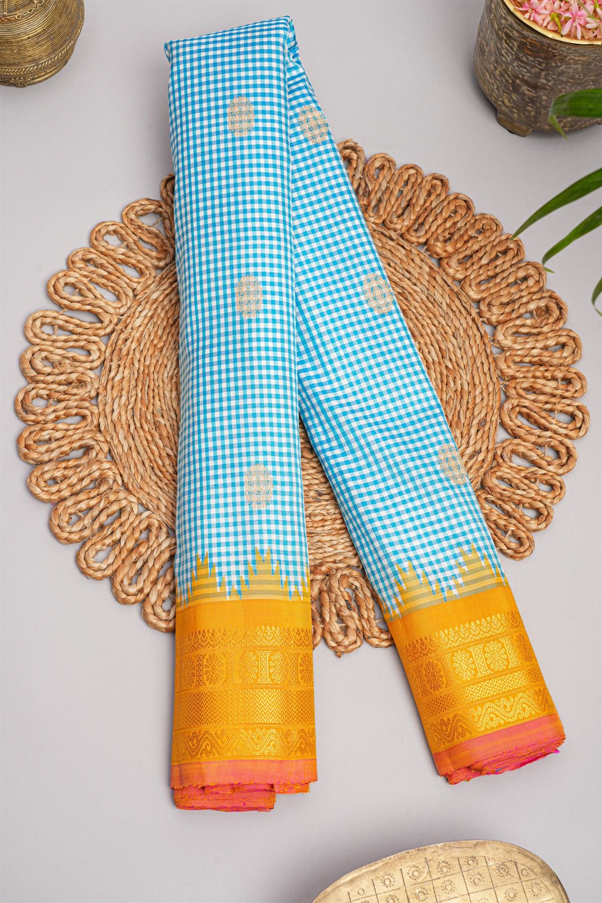 Gadwal Silk Multicolour Saree