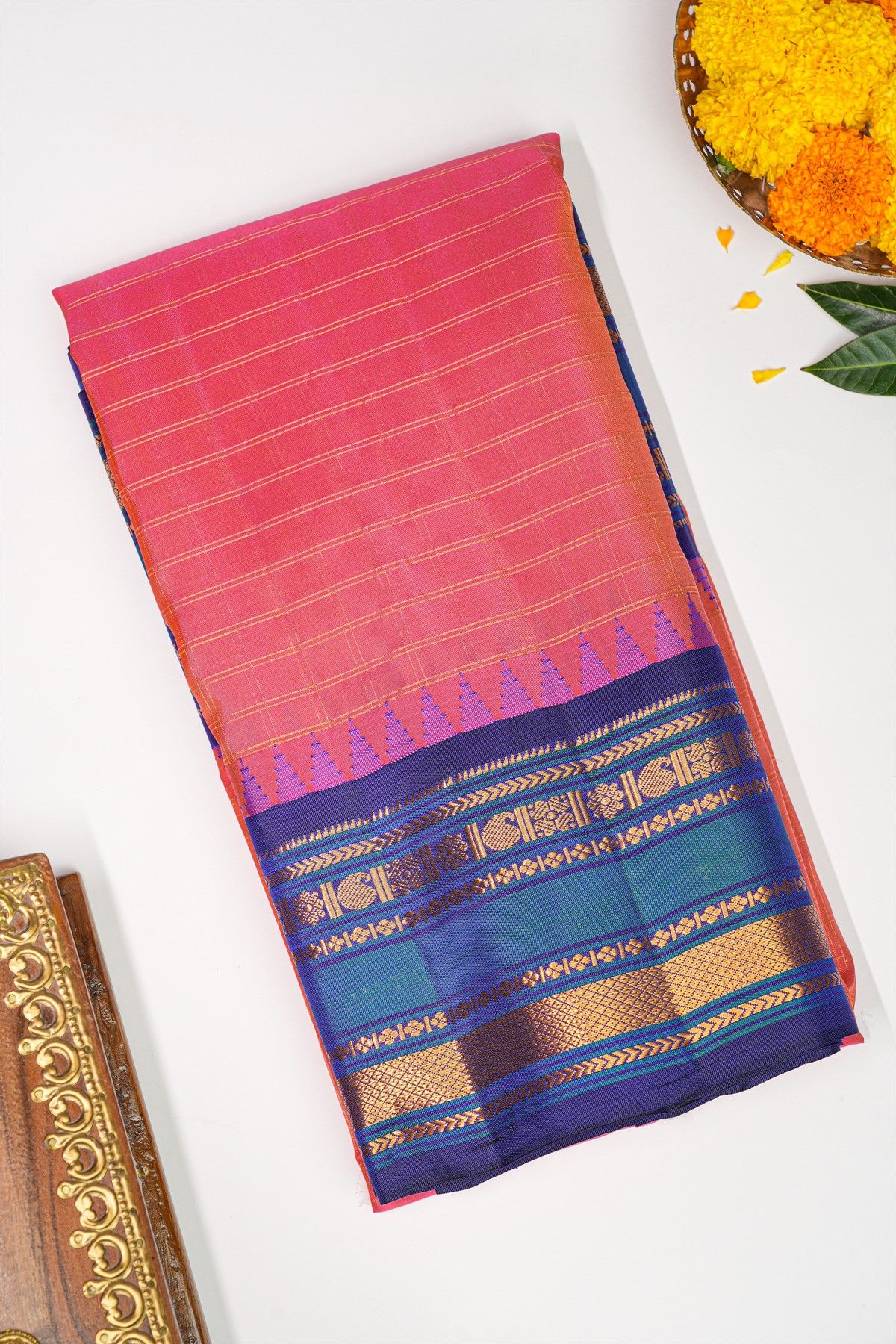 Gadwal Silk Pink Saree
