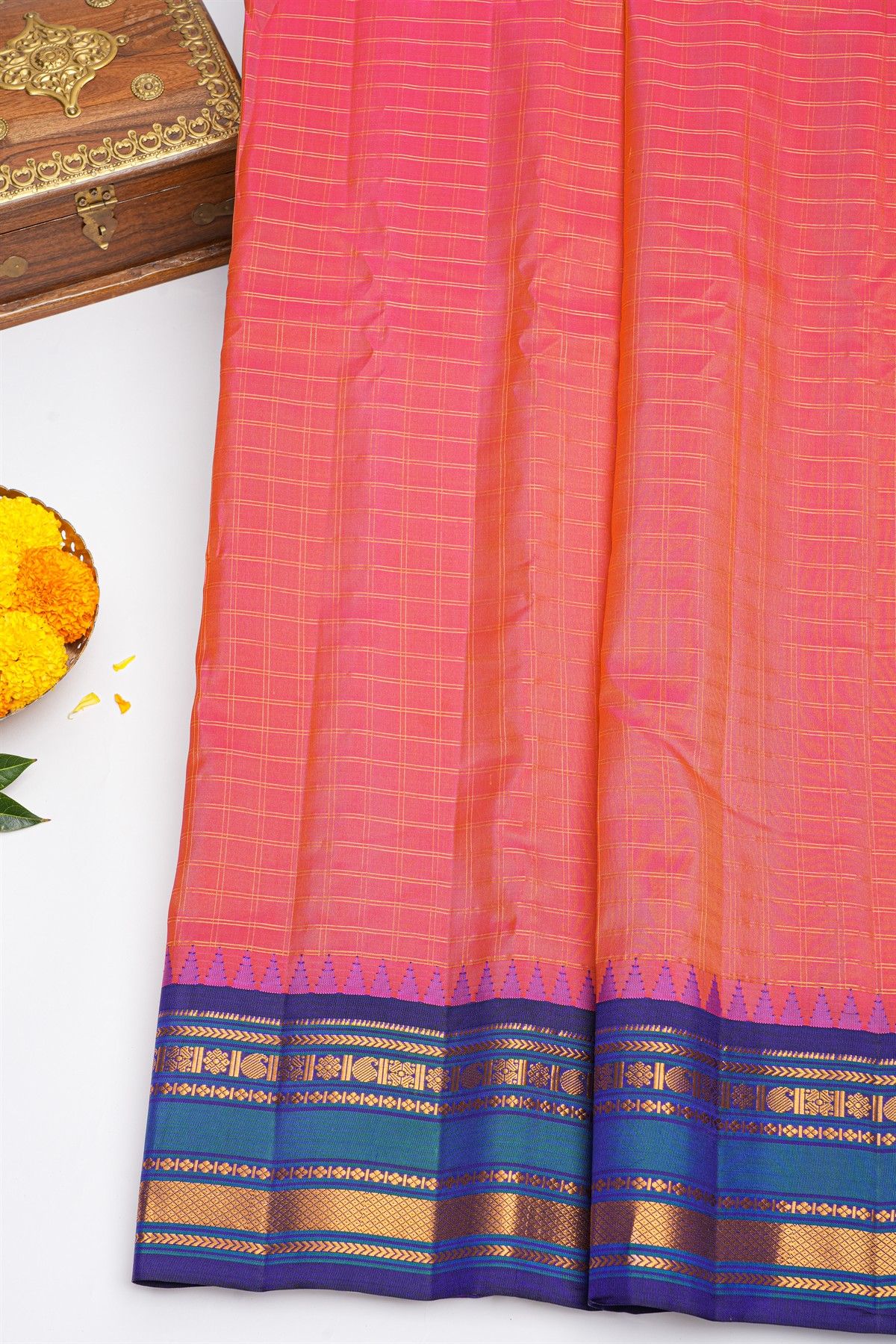 Gadwal Silk Pink Saree