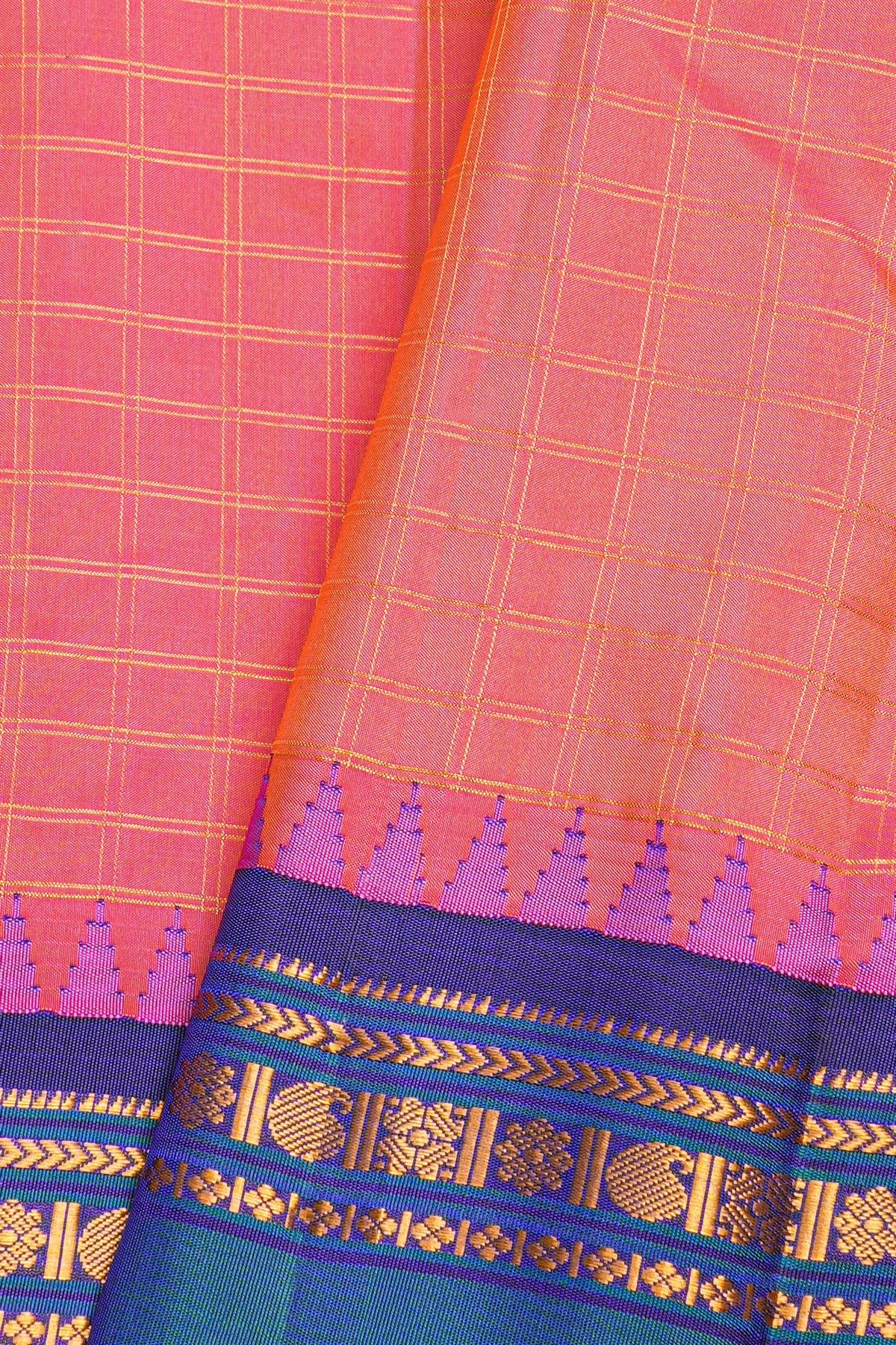Gadwal Silk Pink Saree