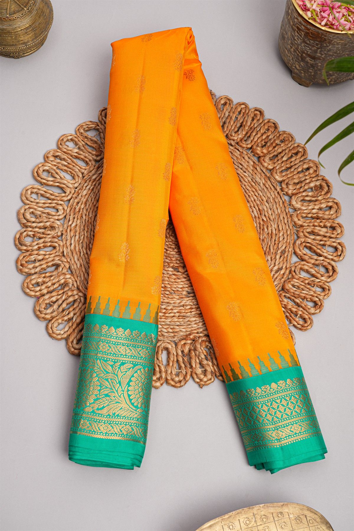 Gadwal Silk Mustard Saree