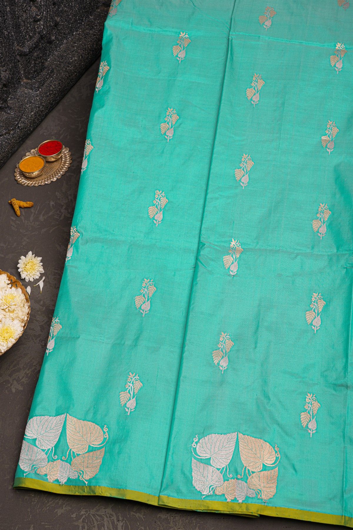 Banarasi Kathan Silk Sky Blue Saree
