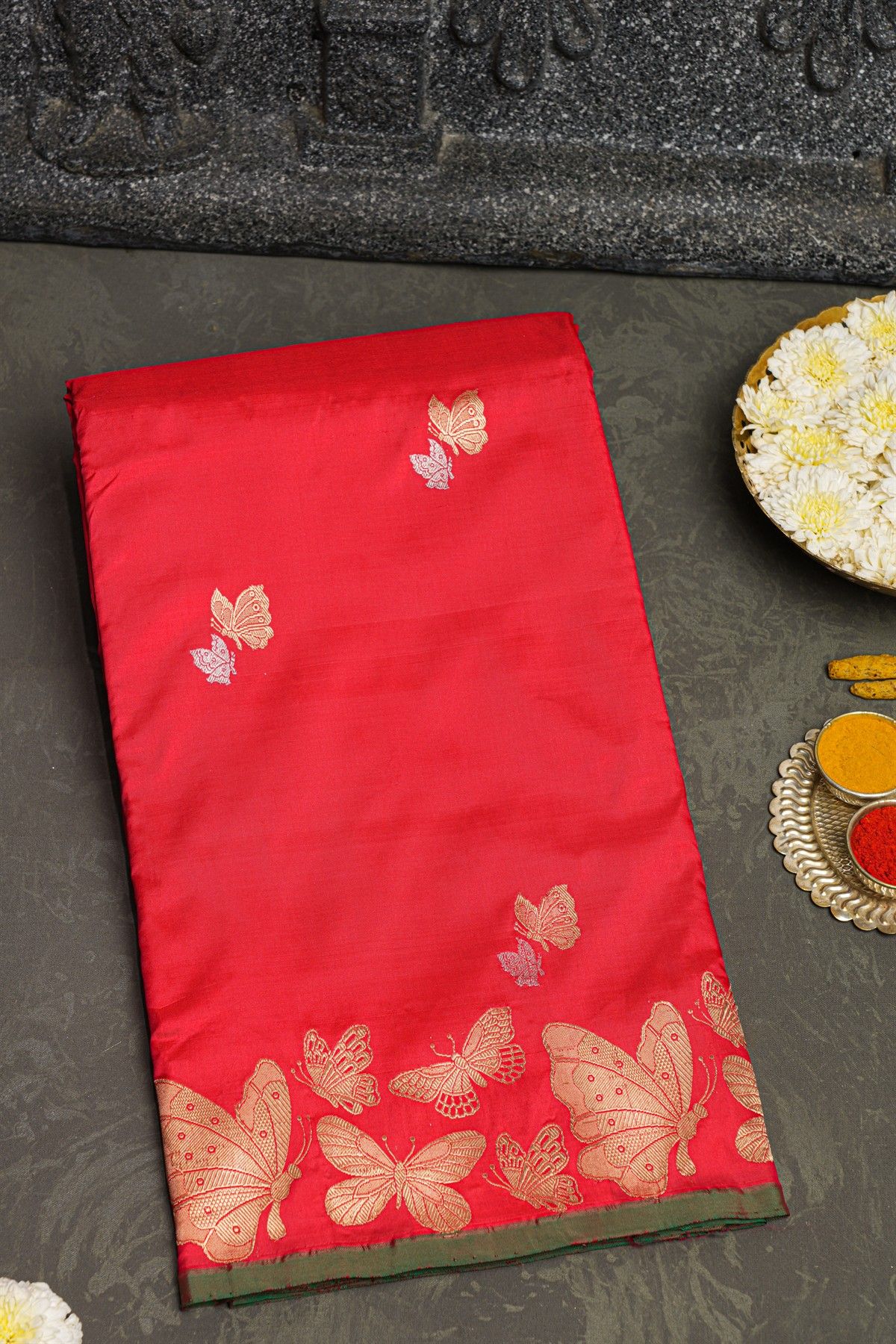 Banarasi Kathan Silk Red Saree