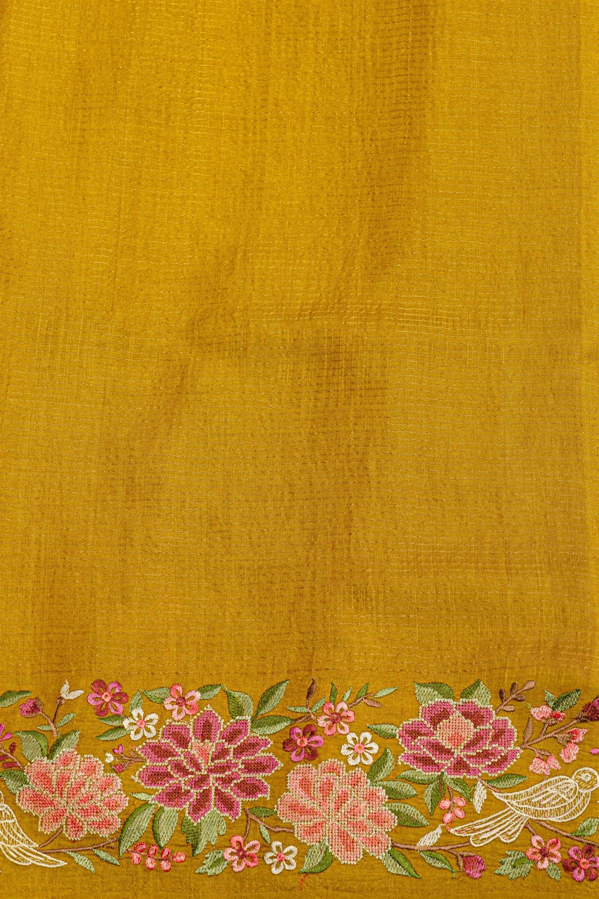 Designer Tussar Mustard Saree