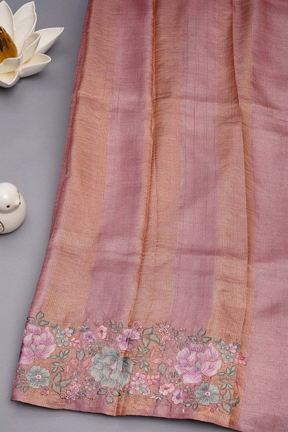 Designer Tussar Onion Pink Saree