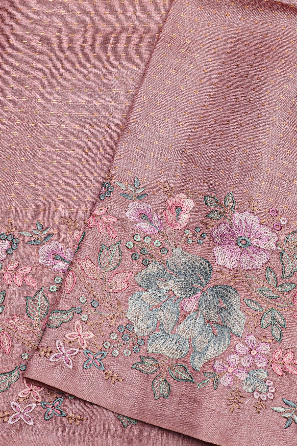 Designer Tussar Onion Pink Saree