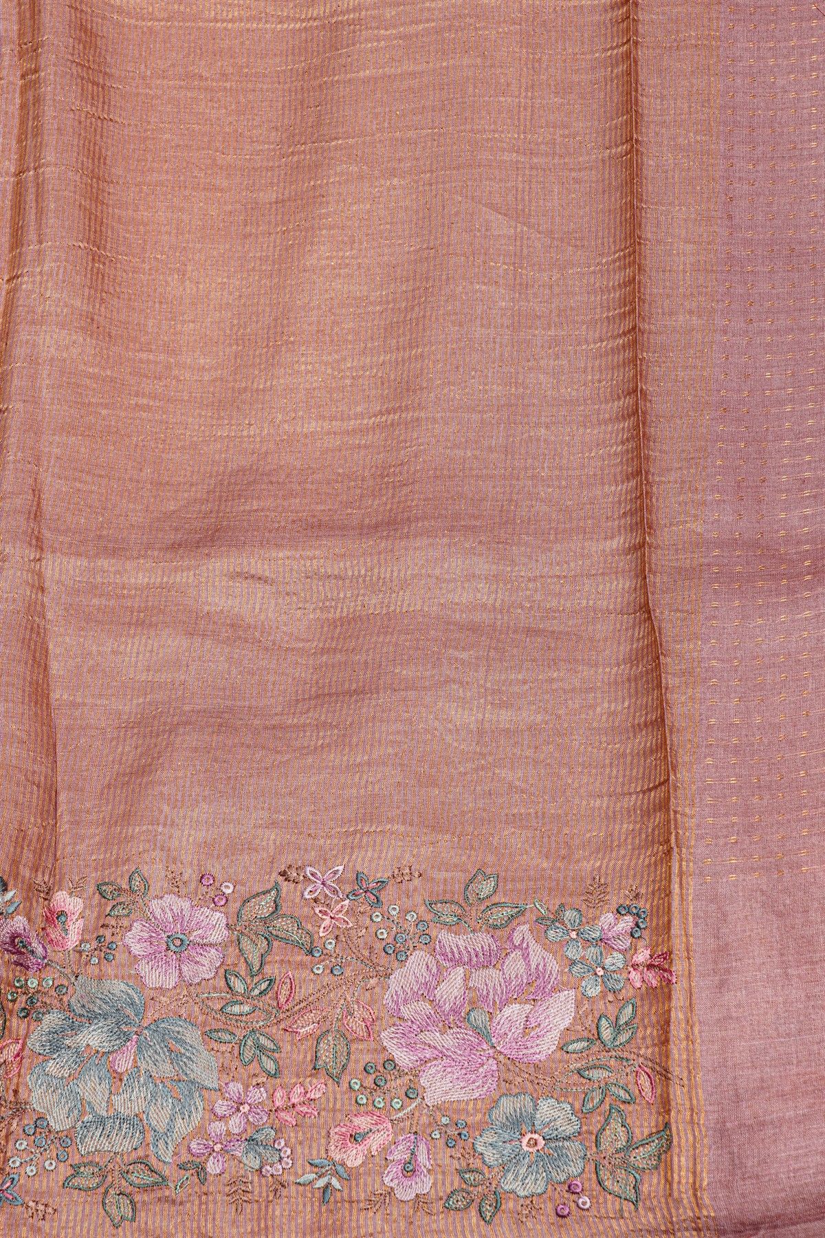 Designer Tussar Onion Pink Saree