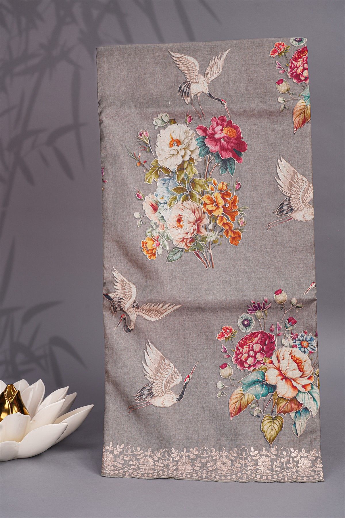 Designer Tussar Grey Saree