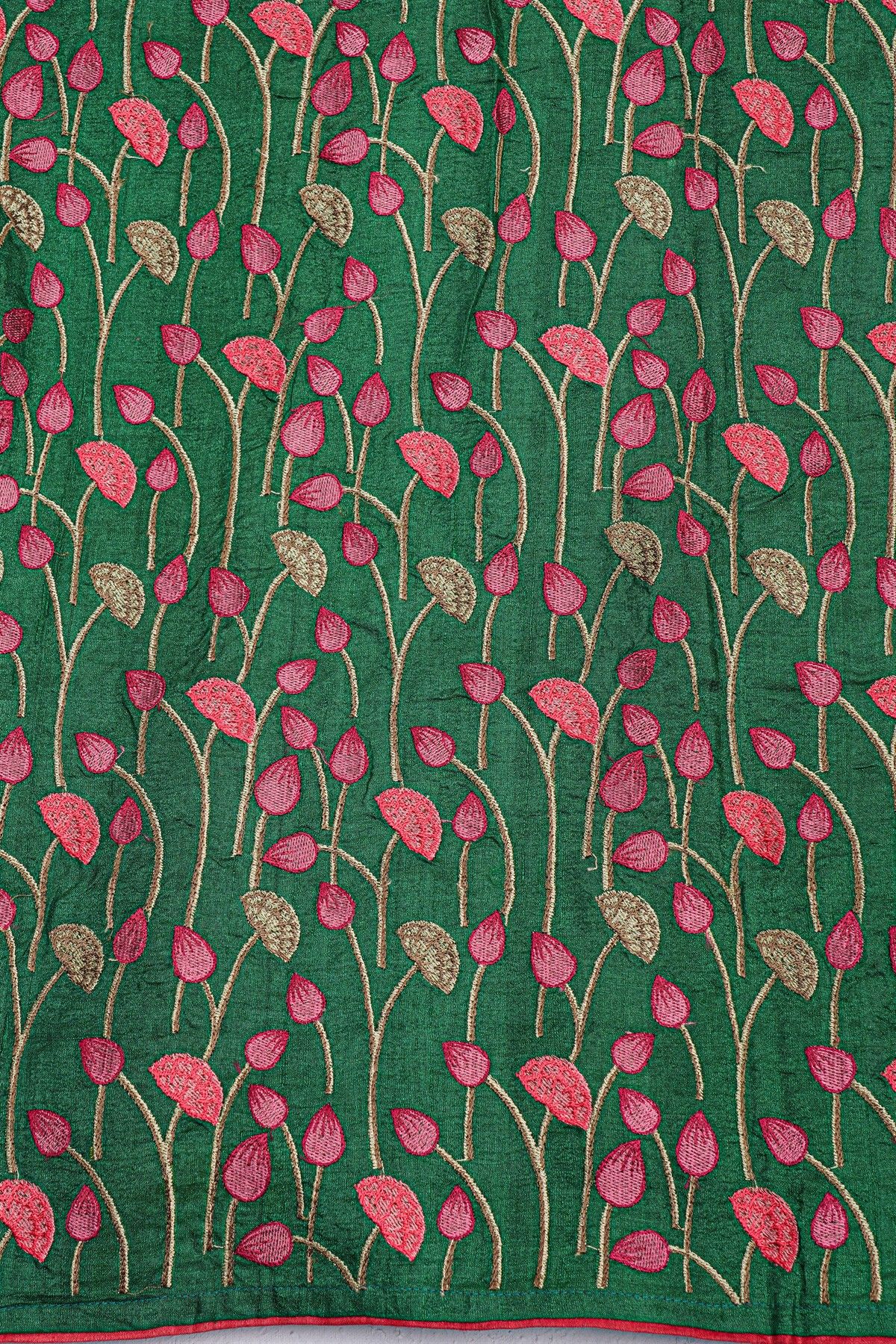 Designer Tussar Peacock Green Saree