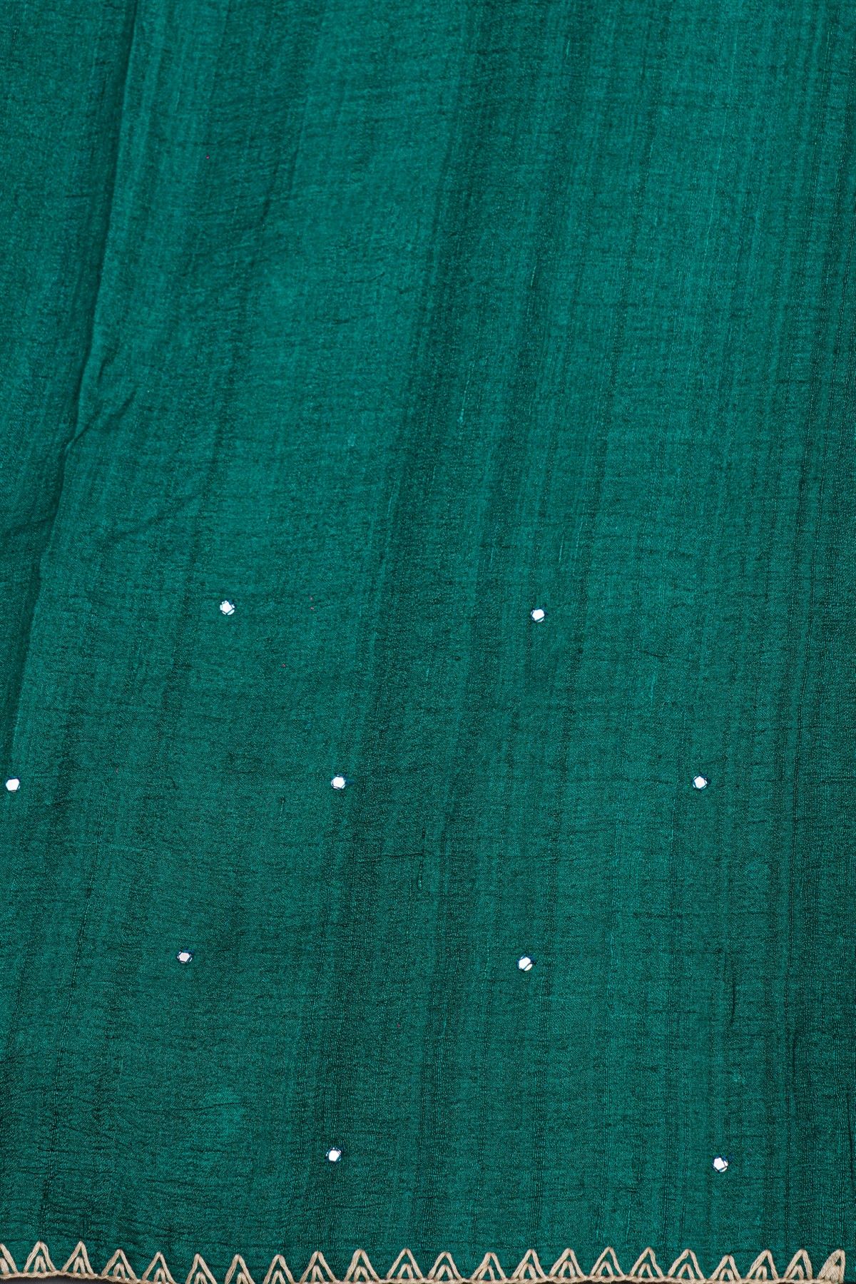 Designer Tussar Rama Green Saree