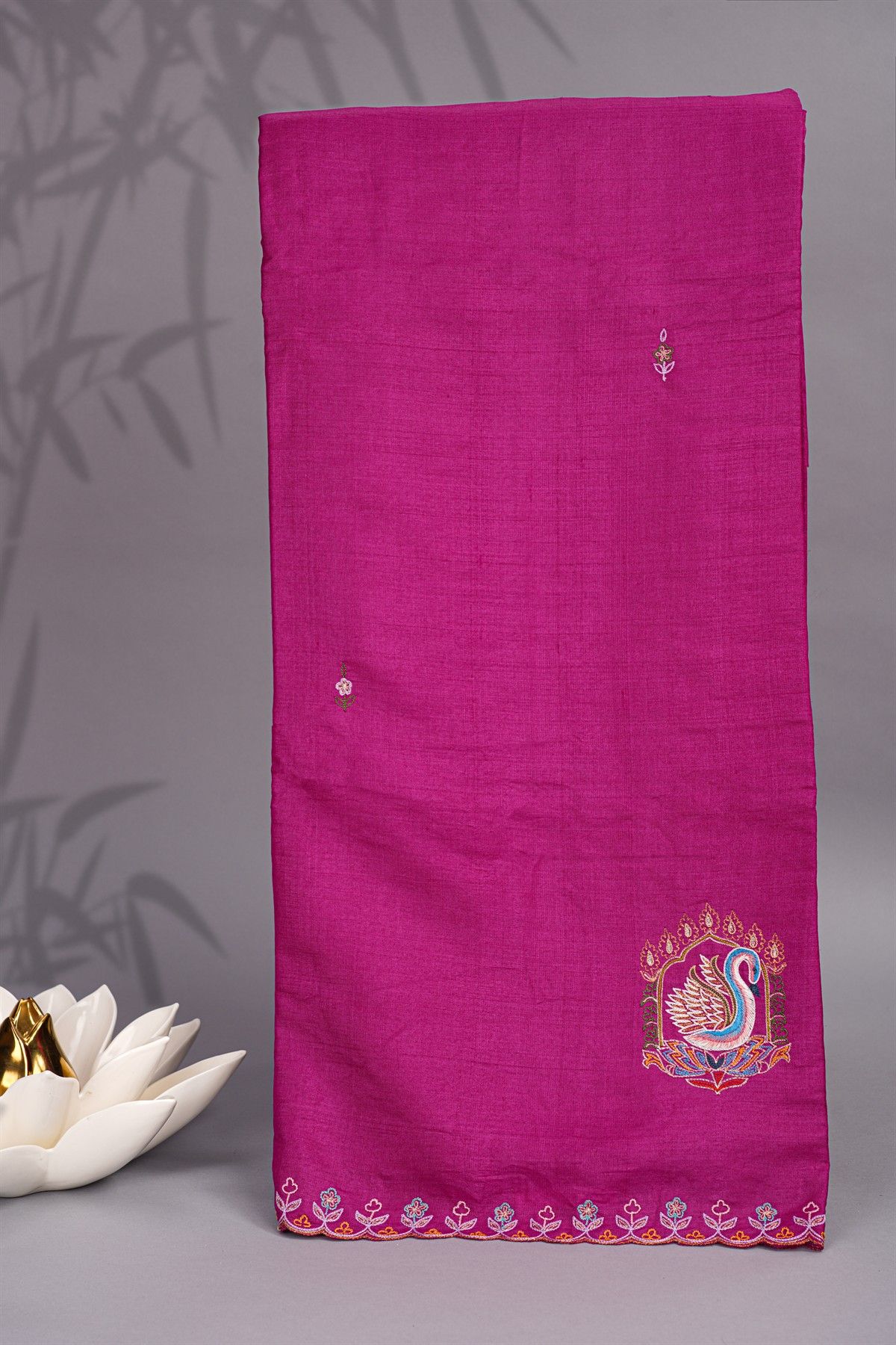 Designer Tussar Magenta Saree