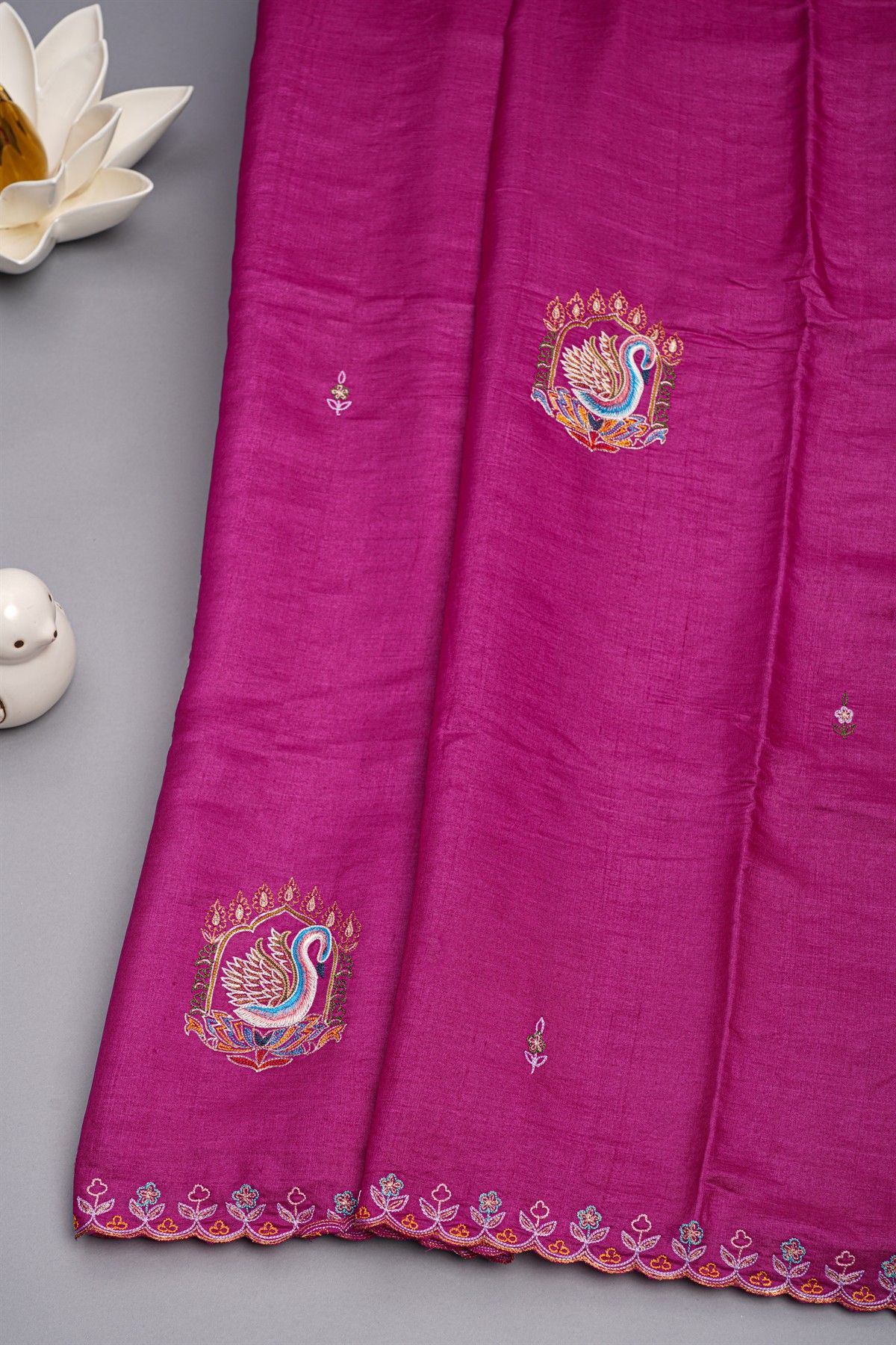 Designer Tussar Magenta Saree