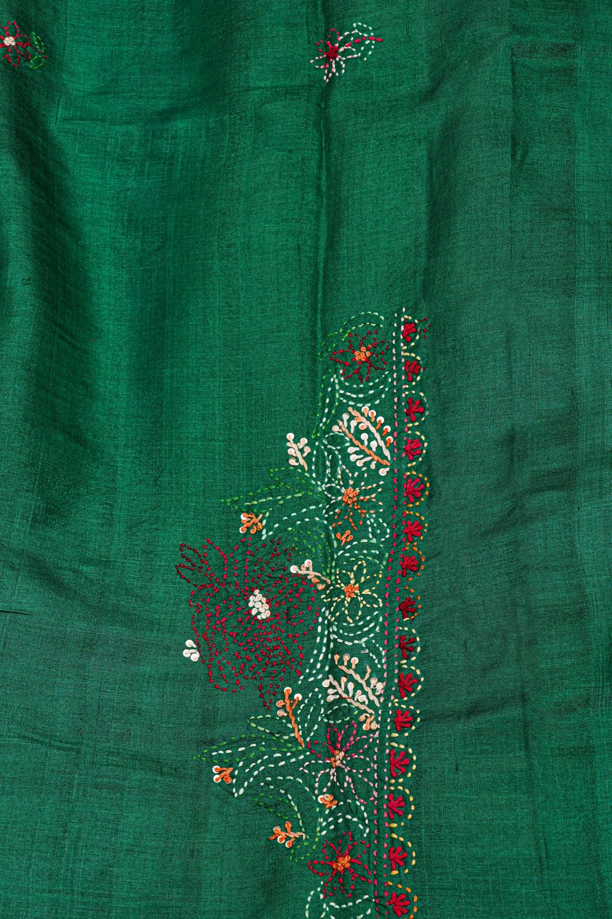 Designer Tussar Green Saree