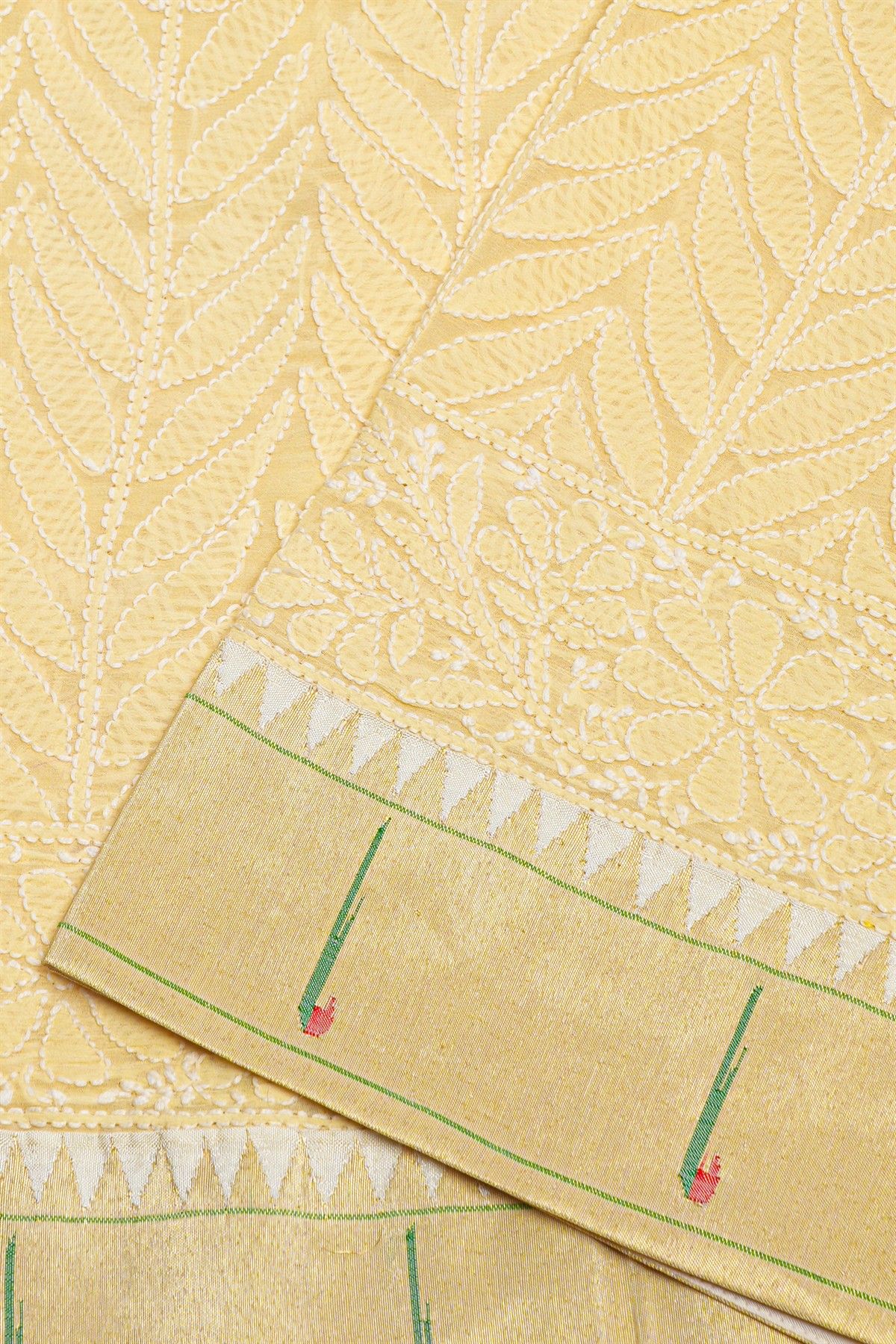 Fusion Georgette Light Yellow Saree