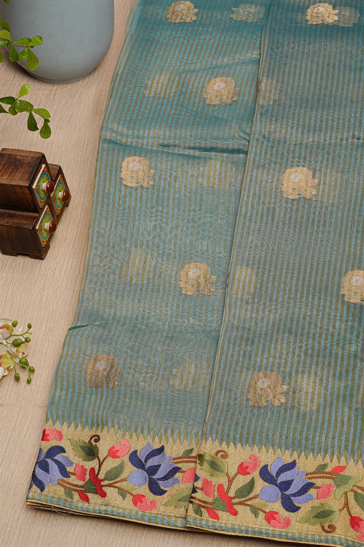 Fusion Tissue Multicolour Saree