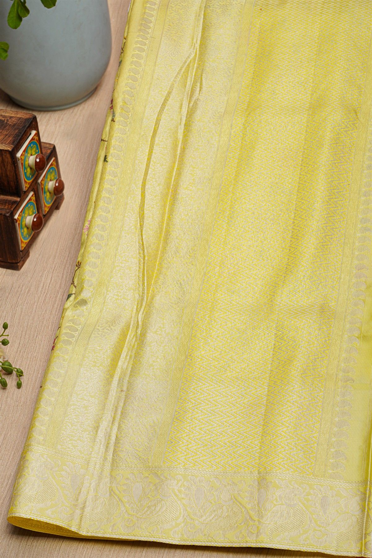 Fusion Silk Yellow Saree