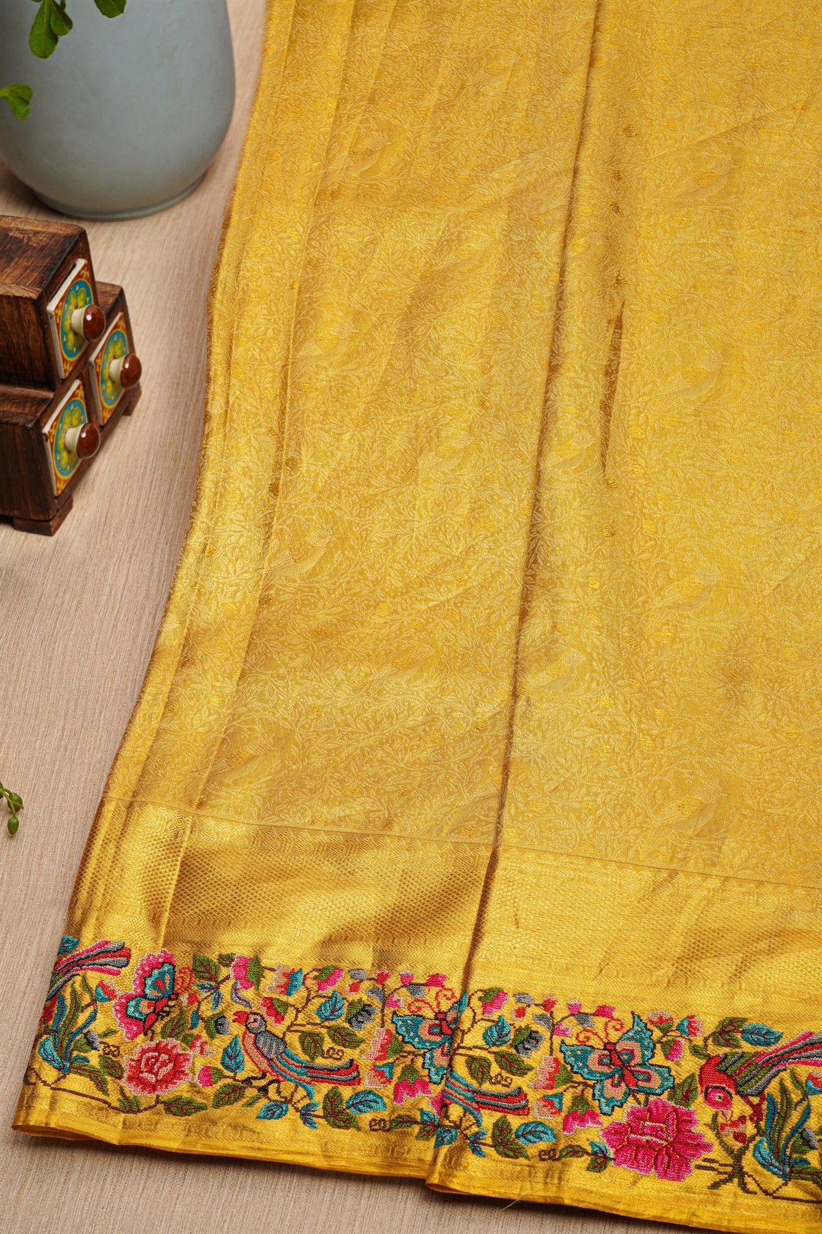 Fusion Tissue Gold Saree