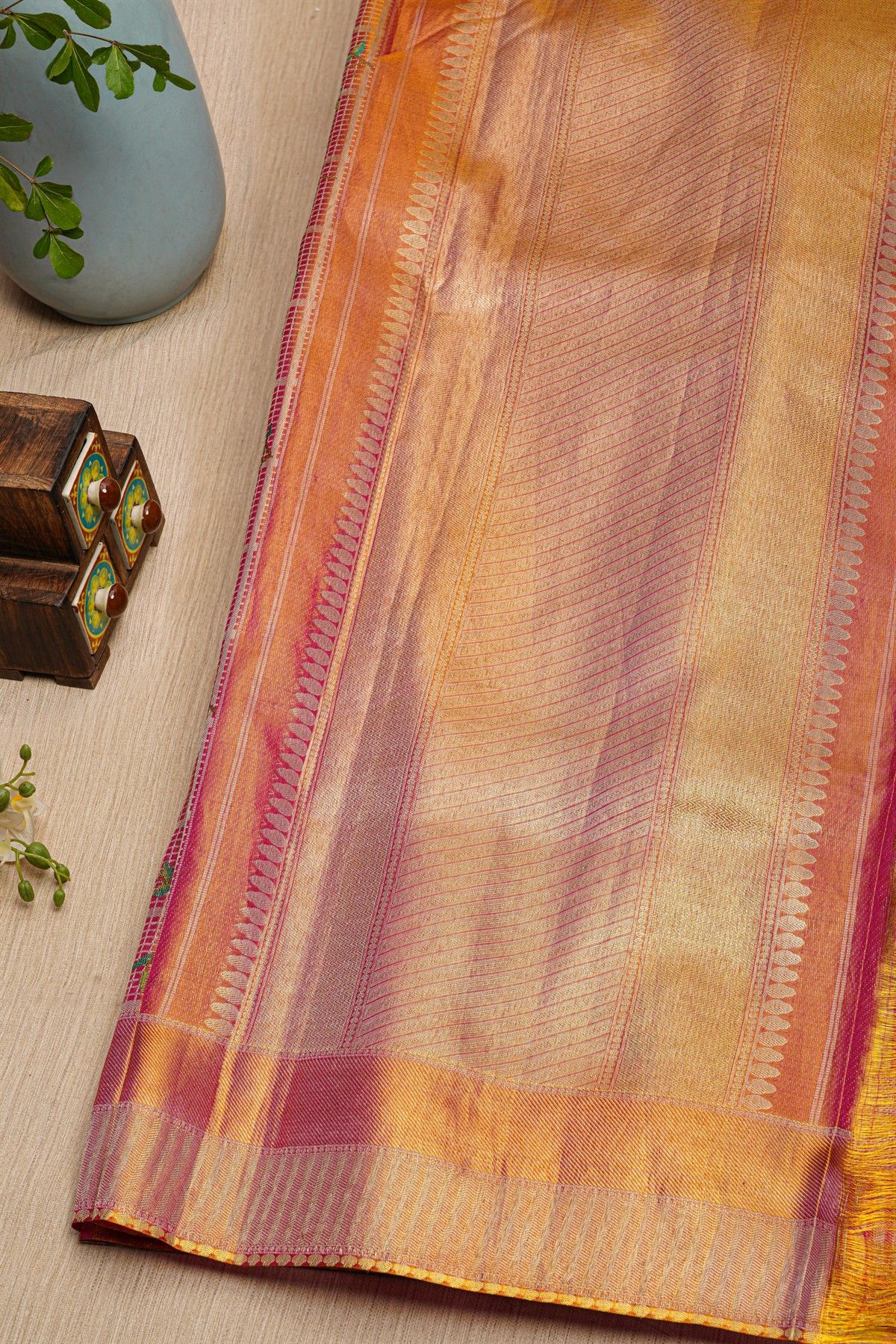 Fusion Tissue Dual Colour Saree