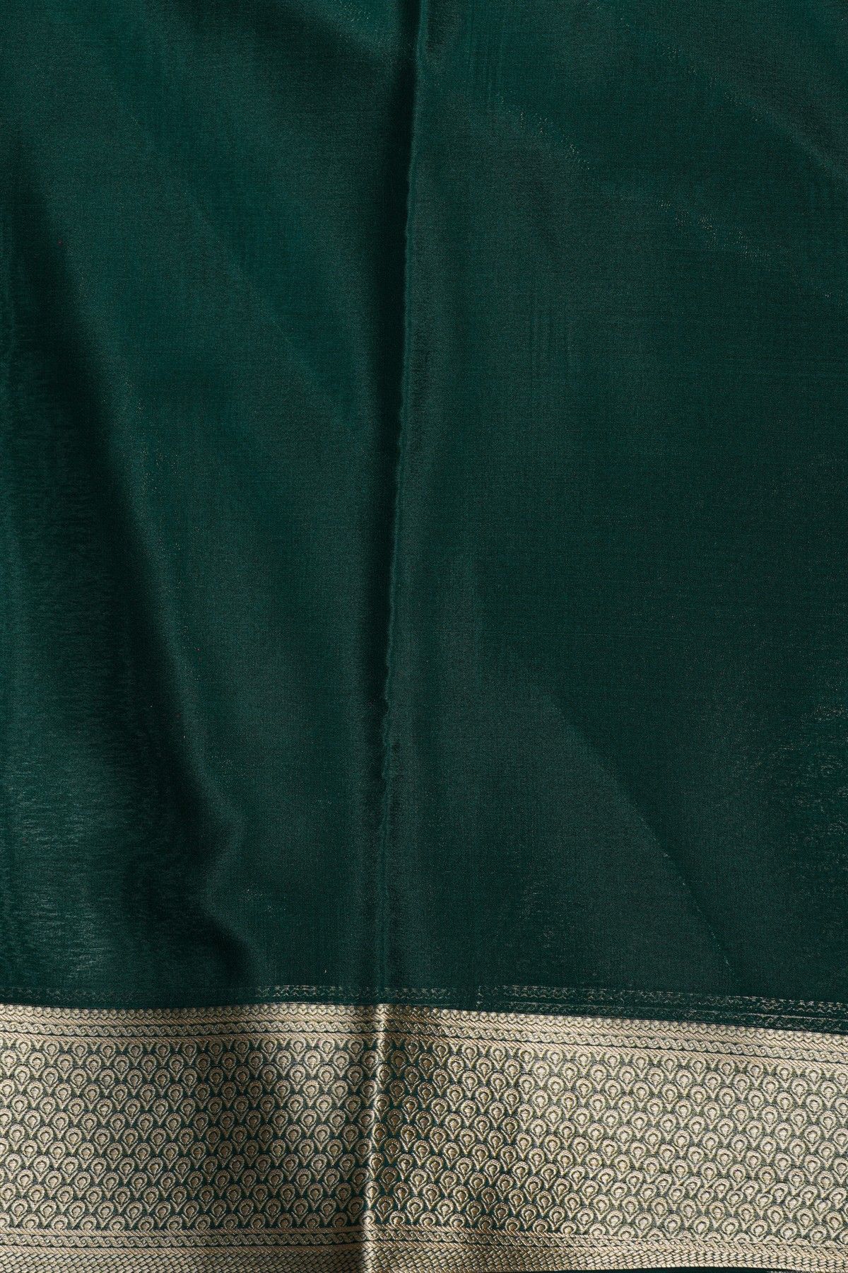 Mysore Crepe Bottle Green Saree